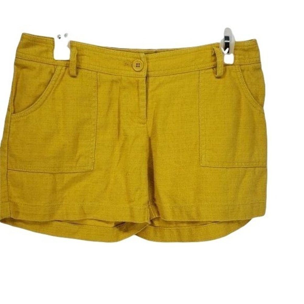 The Limited Sexy Drew Mustard Yellow Shortie Button Pocket Shorts Size 0